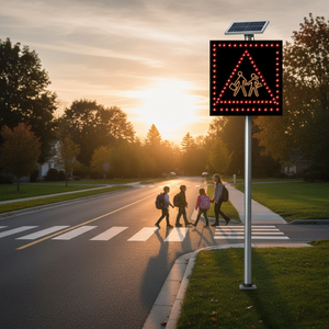 Señal de Tráfico Reflectante para Cruce Escolar B-14b de 65 x 65 cm, con LED y Energía Solar, Advertencia de Seguridad para Carreteras - Product Image 3