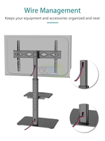 Support TV sur pied ZENO, support vertical haut pour écran plat de 32 à 65 pouces, réglage en hauteur, charge maximale 40 kg/88 lb