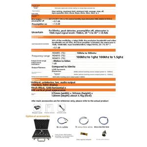 Analyseur OWON NSA815 TG 9kHz-1.5GHz avec source de suivi et préconformité EMI pour les tests de conductivité - Product Image 2
