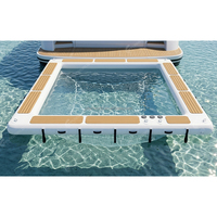 Plateforme modulaire gonflable connectable pour piscine marine, quai flottant en maille anti-méduse pour complexe hôtelier