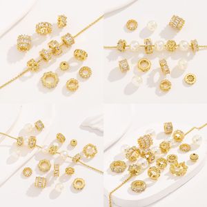 Perles d'espacement en zircon plaqué or NANTONG, formes variées, pour la fabrication de bracelets, accessoires de bijoux DIY - Product Image 3