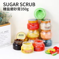 Scrub Gula Shea Blueberry untuk Eksfoliasi, Memutihkan, Menghilangkan Kulit Mati, Noda Hitam, Kulit Kasar dan Kering, Perawatan Mandi Spa, 350g