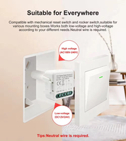 Tuya Smart Home WiFi Contact sec Module AC/DC Boîtier inférieur mural Contrôleur universel Mini Switch RF Compatible avec Alexa Google