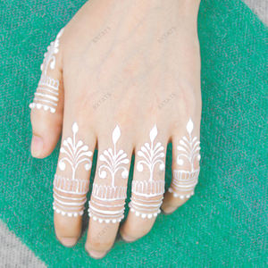 Tatouage temporaire blanc personnalisé Bxtats pour mariage, tatouage au henné blanc, <span class=keywords><strong>dentelle</strong></span> blanche, tatouage complet de la main, mehndi, <span class=keywords><strong>mandala</strong></span>, design indien, autocollant de tatouage - Product Image 6