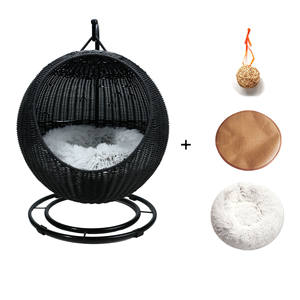 Wasch bares Haustier Hund hängen Schaukel Hängematte Haustier Bett Katzen nest <span class=keywords><strong>Poly</strong></span> <span class=keywords><strong>Rattan</strong></span> Weben Katze hängen Korb Bett - Product Image 6