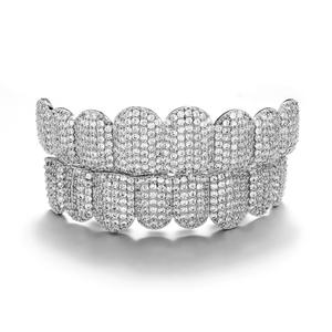 Готовый к отправке в стиле хип-хоп серебристый световой зуб Grillz VVS бриллиантовые украшения для тела для мужчин и женщин Модный дизайн браслета - Product Image 2