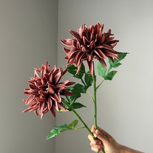 Fleurs artificielles de <span class=keywords><strong>dahlia</strong></span> blanches et roses à tige unique, grande tête, toucher réaliste, pour la décoration de mariage et de la maison - Product Image 5