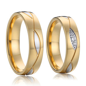 <span class=keywords><strong>Alliance</strong></span> de mariage pour couple, bijoux pour homme et <span class=keywords><strong>femme</strong></span>, <span class=keywords><strong>alliance</strong></span> en <span class=keywords><strong>acier</strong></span> <span class=keywords><strong>inoxydable</strong></span> plaqué or 14 carats, bague <span class=keywords><strong>femme</strong></span>, anillos vintage - Product Image 4