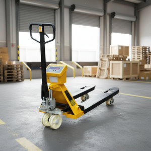 Chariot élévateur à palettes avec balance intégrée, équipement de manutention hydraulique avec affichage numérique pour usage industriel en entrepôt - Product Image 2