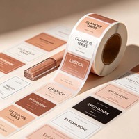 Étiquettes autocollantes transparentes personnalisées pour bouteilles cosmétiques, résistantes à l'eau, avec logo en feuille d'or estampé à chaud