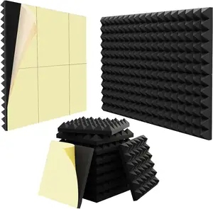 Self Adhesive Tape Pyramid High Density Foam Sound Insulation And Sound Absorbing Materials Sound Proof Wall Panels