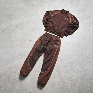 Custom <b>Zip</b> <b>up</b> <b>Jackets</b> and Nylon Sweat Pant Windbreaker Set Jogging Suit Windproof Waterproof 3m Reflective Windbreaker Tracksuit - Product Image 1
