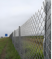 Clôture extérieure en treillis métallique avec bras d'extension de sécurité, grillage diamanté pour zone résidentielle