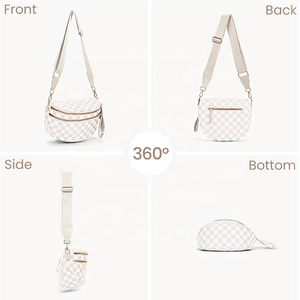 Bolsos Cruzados Personalizados con Diseño a Cuadros, Bolso de Nailon a Cuadros, Riñonera con Diseño de Tablero de Ajedrez para Mujer - Product Image 2