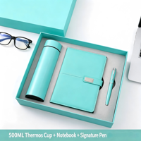 Ensemble cadeau d'entreprise personnalisé avec logo, carnet, tasse isotherme, stylo, kit VIP, journal en cuir PU A5, thermos, stylo à bille, boîte