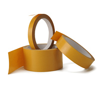 Ruban adhésif OPP transparent double face avec doublure jaune, multi-usages, pour bureau, artisanat, boîte cadeau, collage