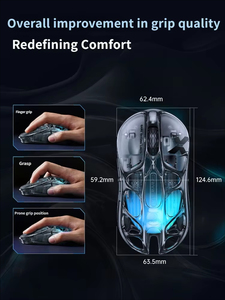 GravaStar Mercury X Air Dual 8KHz Tri-Mode Gaming <b>Mouse</b> Magnesium Alloy PAW3950 32000DPI RGB Hollow E-sports <b>Mice</b> - Product Image 3