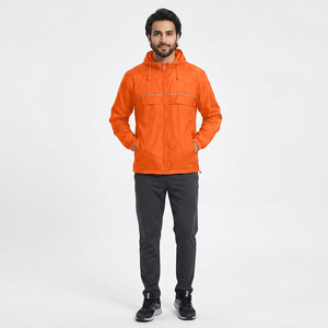 Lightweight Windproof Vintage Rain Jacket with Hood Soft Lining Front Logo Crafted Everyday Comfort All Weather Men's Collection - Product Image 1