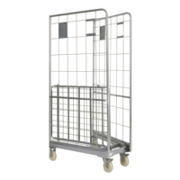 Chariot logistique robuste ALLWORLD CH05108 avec étagères en fil d'acier, capacité 500 kg, 680*800*1750mm, quatre roues, revêtement poudré, OEM ODM