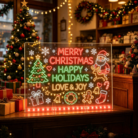 Tableau mémo en acrylique, calendrier de bureau, veilleuse, panneau publicitaire, lumière LED, calendrier de bureau transparent en acrylique, bloc-notes