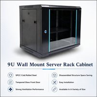 Rack de Servidor de 19 Pulgadas para Montaje en Pared, Gabinete de Red de Acero Laminado en Frío, IP20, para Interiores, Fabricación OEM Personalizada