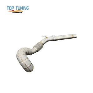 Tuyau de descente pour VW <span class=keywords><strong>Golf</strong></span> MK7/MK7.5 <span class=keywords><strong>GTI</strong></span> 2.0T 2014-2020 en acier inoxydable, système d'échappement de voiture haute performance, tuyau de descente catalyseur à haut débit - Product Image 3