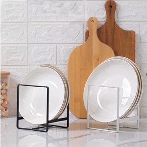 Mutfak Dolabı Tabaklık Rafı Dikey Saklama Beyaz Toz Boyalı Metal Tabak Kase Tutucu Yer Tasarruflu - Product Image 4