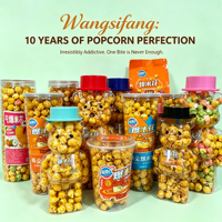 Vente en gros de pop-corn en pot en forme d'ours de 128 g, cadeau créatif pour enfants, collations, fournisseur OEM ODM, étiquette privée