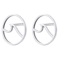 Cercle Vague Boucle D'oreille D'été Bijoux Pendientes De Acero Inoxidable Mer Vague Charme En Acier Inoxydable Goujons Boucles D'oreilles