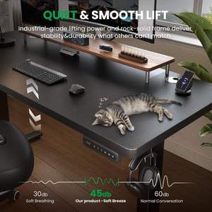 โต๊ะยืนไฟฟ้าทันสมัย48X24นิ้วปรับความสูงได้จัดการสายเคเบิ้ลได้4หน่วยความจำที่ตั้งไว้ล่วงหน้า - Product Image 4