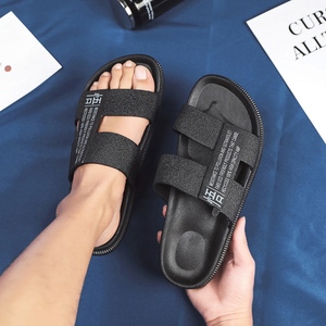 New Trung Quốc Giá Rẻ Thời Trang Tùy Chỉnh Ngoài Trời Đen Dép Nam Dép Slide <span class=keywords><strong>Sandals</strong></span> - Product Image 3