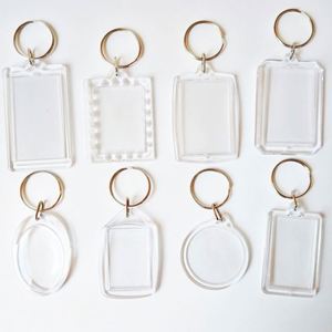 Hot Sale Promotional Cute Acrylic Blank Clear Keyrings Rectangle Photo Holder Keychain - Product Image 1