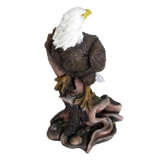 Resin Bald Eagle American Wild Bird Statue for Home Office Decor