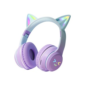 Auriculares con Luz RGB, Auriculares TWS con Cara Sonriente, Auriculares con Degradado de Color, Auriculares Rosas <span class=keywords><strong>para</strong></span> Niñ<span class=keywords><strong>a</strong></span>, Regalo, Compatibles con Cualquier Teléfono - Product Image 1