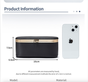 Bolsa Ando de Cuero Vacuno Genuino con Cierre de Broche, Bolsa de Cosméticos, Estuche para Joyas, Almacenamiento de Lápiz Labial, Monedero para Mujer - Product Image 3