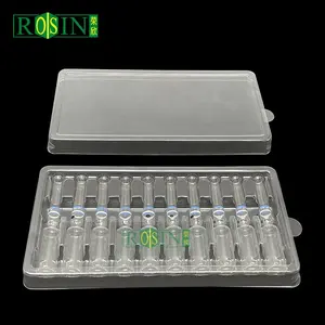 Disposable Environmentally Friendly Transparent Plastic 10ml Ampoule Tray Cosmetic Vial Box Blister Vial Packaging With Lid