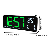 Horloge murale LED à grand écran personnalisée avec calendrier numérique, double alarme, luminosité réglable, décoration intérieure, minuterie, utilisation dans le salon