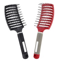 Outils de coiffure LOGO personnalisé couleur plastique Nylon brosse de Massage brosse à cheveux courbe Vent démêlant brosse pour un séchage plus rapide