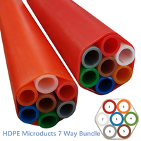 Microducto Flexible de Alta Presión de 7 Vías, HDPE, 28/24 mm, Pared Interior Acanalada Longitudinal para una Eficiente Extracción de Fibra por Aire