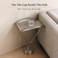 Table d'appoint design en acier inoxydable, petite table basse, table d'appoint minimaliste pour canapé, salon, villa