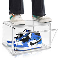 Boîte de rangement pliable pour baskets au design moderne, en acrylique transparent, avec porte magnétique, en PET et aluminium injecté