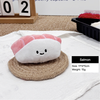 Jouet pour chien japonais et coréen, peluche de simulation de sushi, durable, couineur, motif dessin animé de saumon tempura croustillant doré et d'œufs de saumon, pour usage intérieur