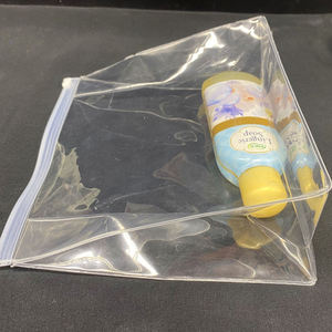 Bolsa de cosméticos impermeable de viaje con cremallera de PVC transparente personalizada de gran venta - Product Image 2