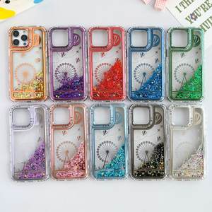 Glitter Quicksand Liquid Funda rígida de cuerpo completo para iPhone 15 Pro Max Front Pc Frame Phone CASE para iPhone 14 <span class=keywords><strong>78</strong></span> Plus 13 12 Xsr 11 - Product Image 2