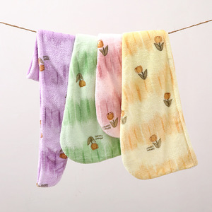 Fan Xin Hair <b>Towel</b> 25x652cm Coral Fleece Printed <b>Quick</b> Dry For Adults Long Hair - Product Image 1
