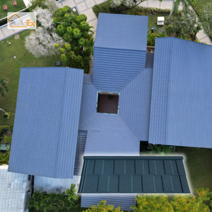Bardeaux de <span class=keywords><strong>toiture</strong></span> en métal revêtus de pierre résistants aux intempéries et durables pour les climats chauds Matériaux de construction - Product Image 4