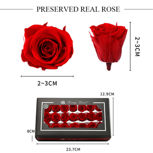 Fai da te materia di fiori di rosa grezza decorazione a cupola regalo 21 pezzi 2 - 3 cm rose mini desktop pianta da giardino rose stabilizzate - Product Image 5