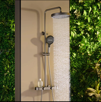 Ensemble de douche intelligent mural de luxe, haute pression, eau chaude et froide, systèmes de pluie et jets doux pour appartements, finition polie