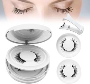 Cils magnétiques faits à la main avec applicateur, aspect naturel, cheveux synthétiques, réutilisables, kit de 4 paires de faux cils, application et retrait faciles - Product Image 1