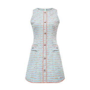 Nhà sản xuất quần áo tweed cao cấp phong cách Pháp, đầm dự tiệc mini tweed sang trọng dành cho nữ - Product Image 1